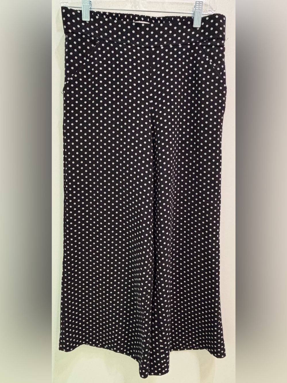 Max Studio Black and White Polka Dot Wide-Leg Pants